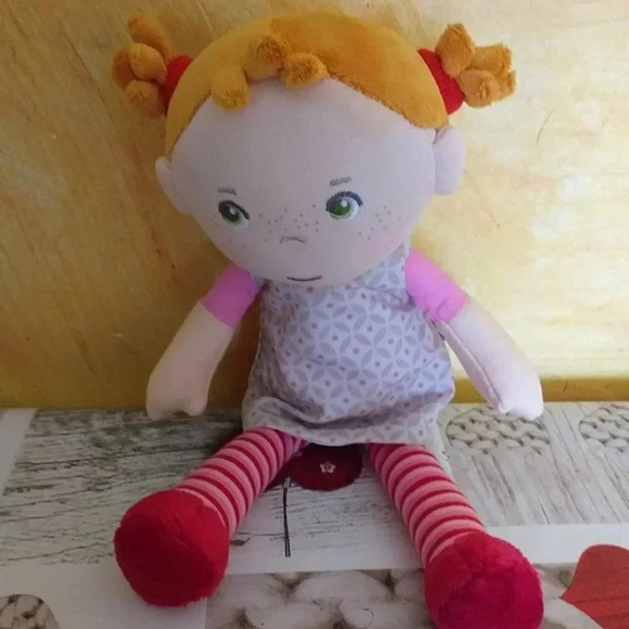 HABA Snug Up Roya - 10" Soft Doll with Fuzzy  Red Pigtails, Embroidered Face - Picture 12 of 12
